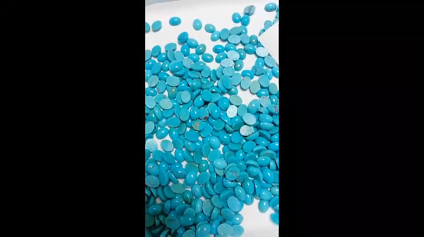 Turkuaz Cabochon Strand Blue Grade iplikçik mücevher 9