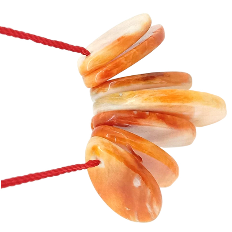 Spiny Oyster Gemstone Pear Shape Alahas kwintas orange spiny oyster beads 2