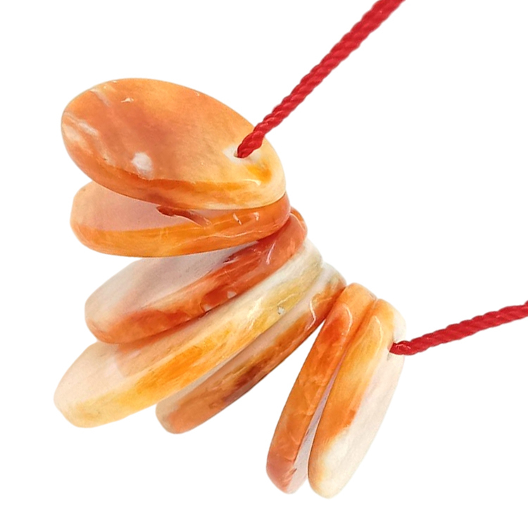 Spiny Oyster Gemstone Pear Shape Alahas kwintas orange spiny oyster beads 1