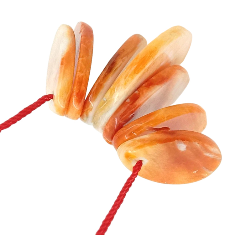 Spiny Oyster Gemstone Pear Shape Alahas kwintas orange spiny oyster beads 3