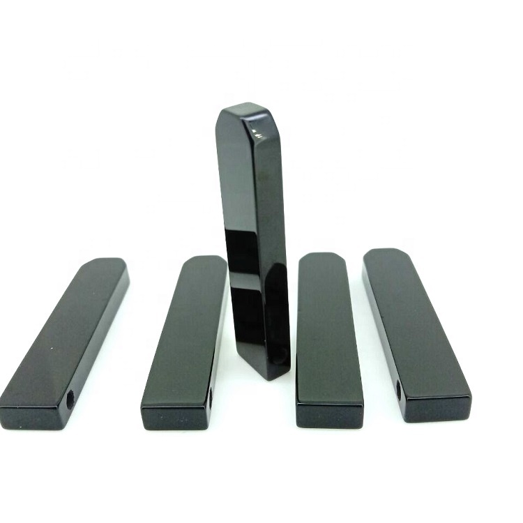 سىلىقلانغان تەبىئىي قارا ئاگات تاختاي مونچاق خام Onyx گۆھەر تاشنىڭ ئۇزۇنلۇقى 10 مىللىمېتىر * 45mm * 5mm 4