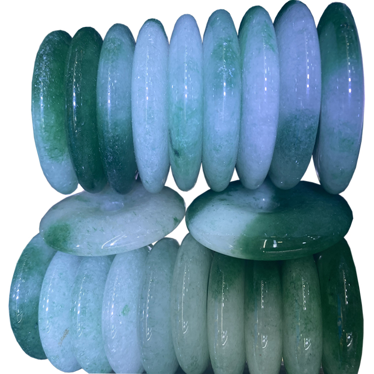 प्राकृतिक हरियो सेतो डोनट रत्न गहना बहुमूल्य जेड Diy Jadeite सर्वश्रेष्ठ महिला उपहार 14