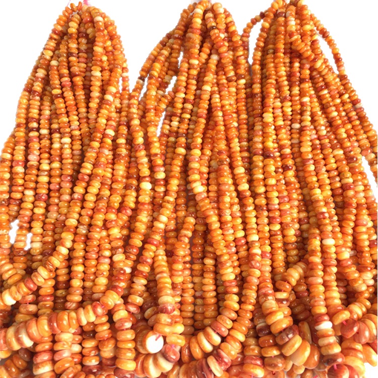 Gemstone orange for spiny oyster jewelry Ho etsa Irregular Chip shell beads Strand Strand 16 inches 14