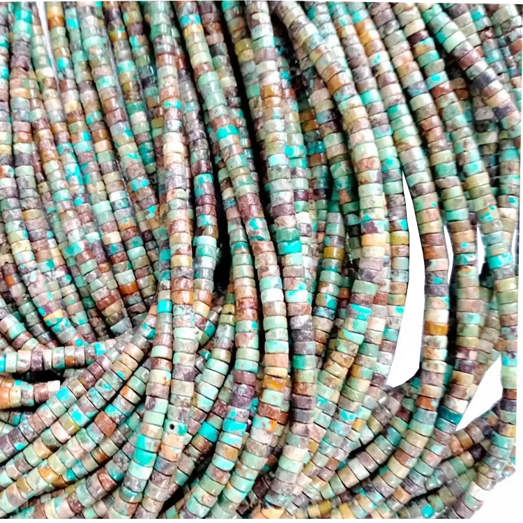Quality Turquoise Smooth Heishi (Tyre) Beads | Natural Turquoise Necklace | 6 MM | Wholesale Beads 18
