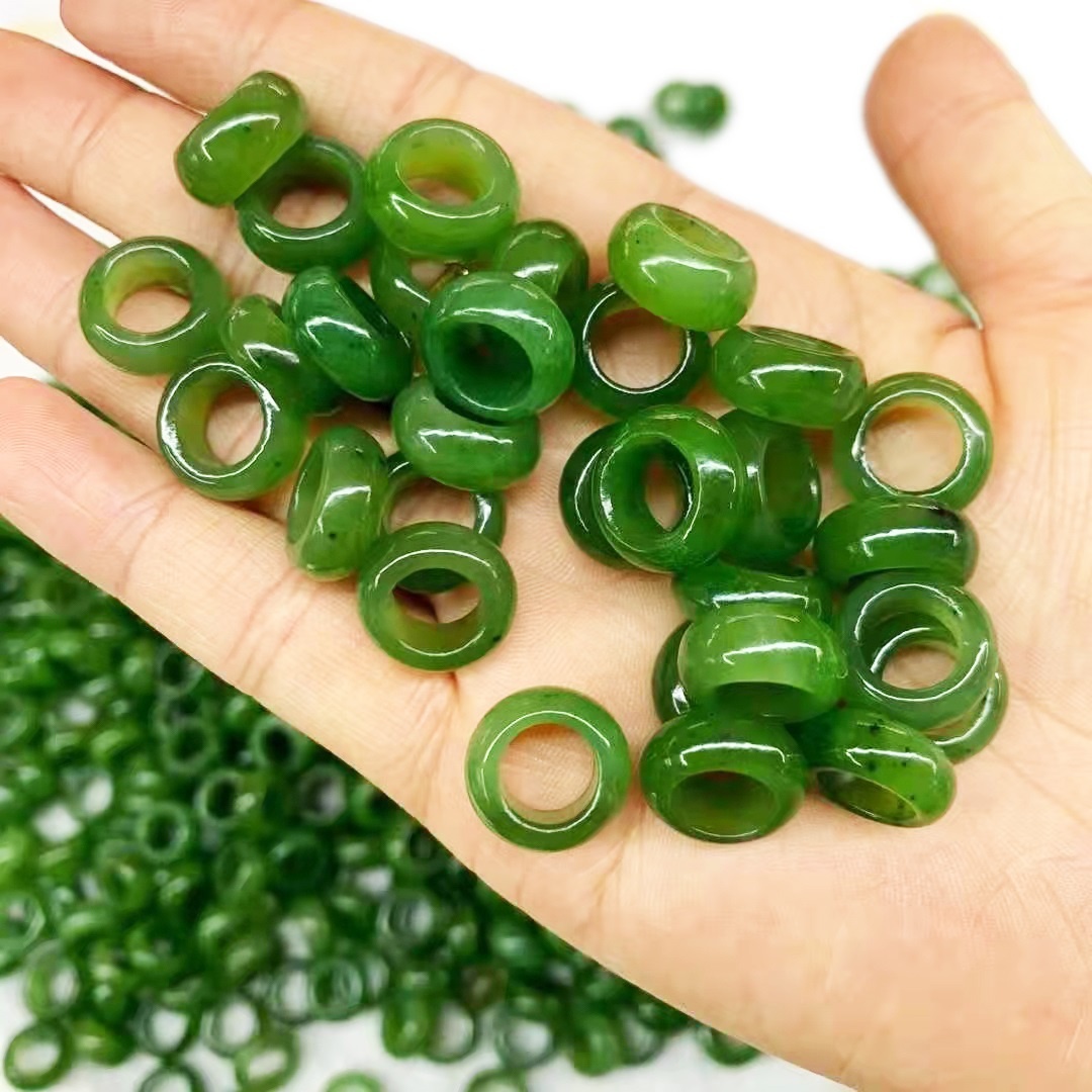 Malaysia Natural gemstone green color ring Unique Natural jade Ring Jewelry 14