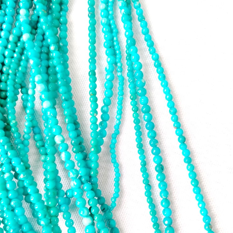 Turquoise Gemstone Blue Beads 16 inch Full Strand 3mm Queen Round Loose Turquoise Beads Gems 18
