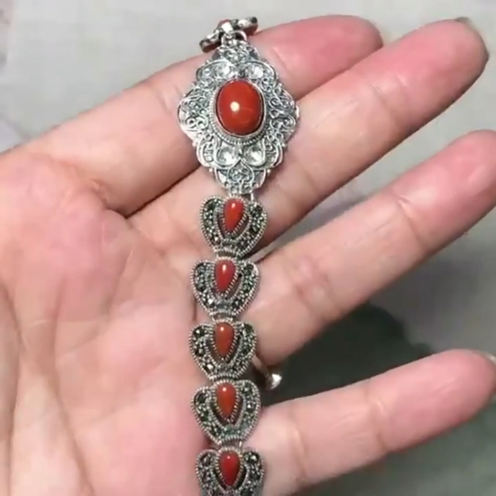 Wanawake kujitia bangili Gemstone Garnet zawadi za anasa 8