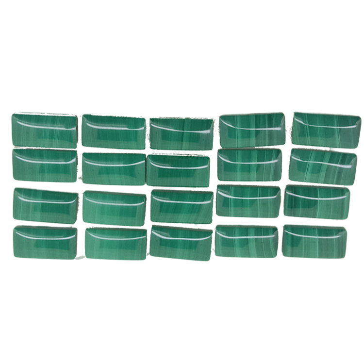 Natural Malachite Dome Cabochon, rectangle Gemstone, Polished Gem, Green Stone 14