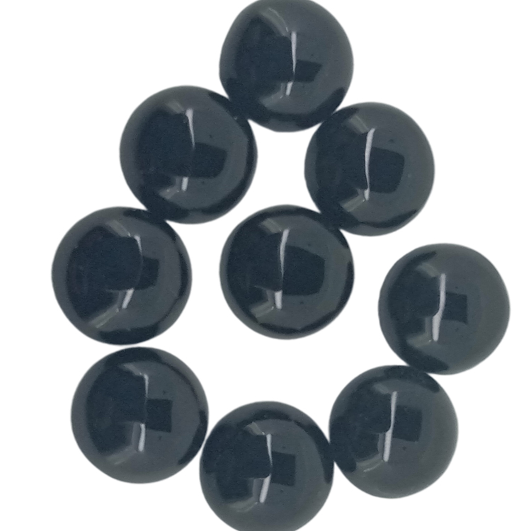 Boleng bo Phahameng ba Tlhaho Round e Ntšo ea Onyx Cabochon E lekantsoeng lejoe la majoe le hlephileng 14