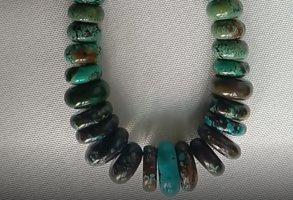 稀有的青銅綠色Heishi輪胎形狀算盤 12