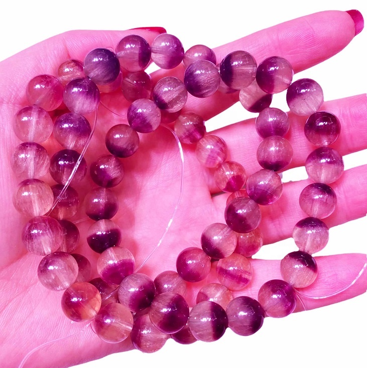 Gemstone beads fluor reforte cluorgemstone koʻikoʻi koʻikoʻi i ke keʻokeʻo a me nā mea nani o ka poni 16