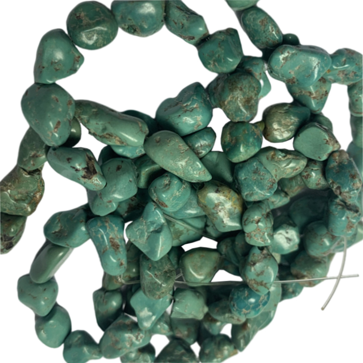 Təbii Afrika firuzəyi boncuklu və nugget muncuq 18
