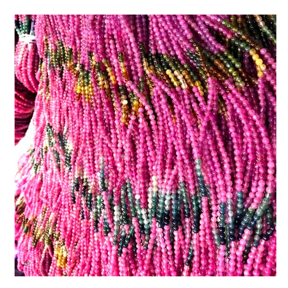 Přírodní multicolor turmalin kulatý korálky 6mm 8mm 10mm 10mm Růžová skutečná originální volný drahokam 16 \ Strand 14