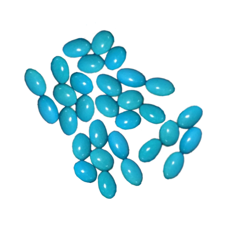 Harddwch Cysgu Naturiol Turquoise Cabochon Oval Maint Siâp 12x8mm Naturiol Turquoise Glas Turquoise am wneud gemwaith 15