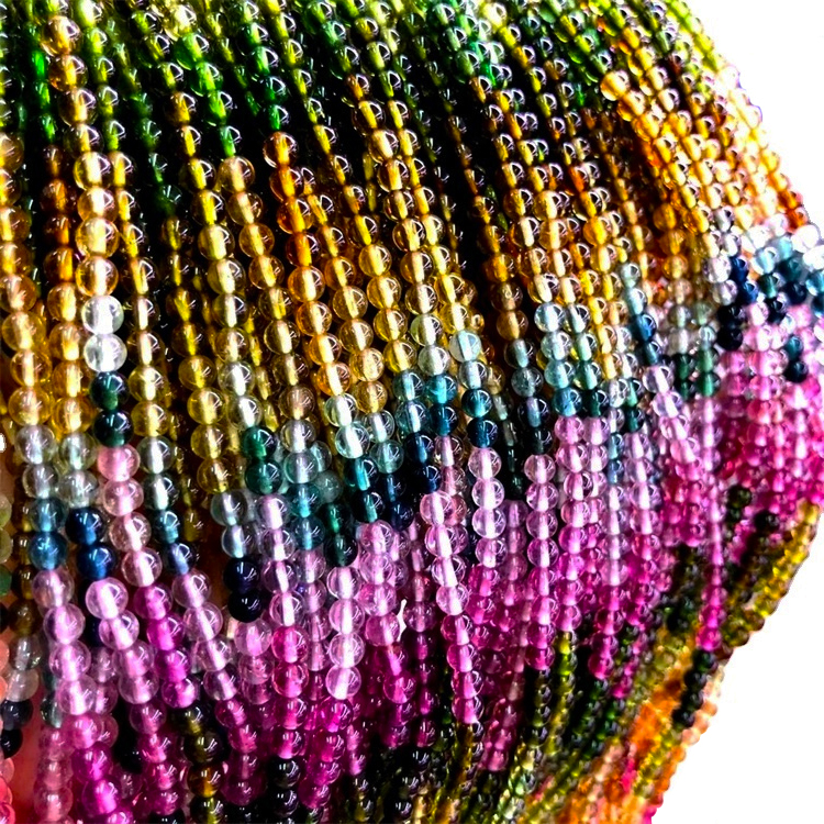 Watermelon Tourmaline 6mm Rounds 13 \ Bead Strand kwa ajili ya kufanya mkufu 14