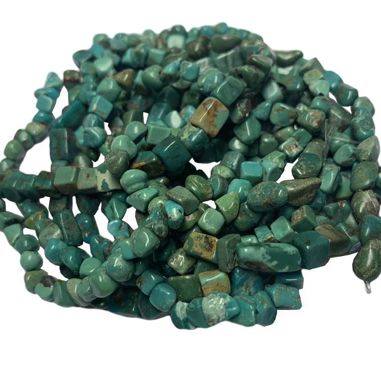 Topdan təbii mavi firuzəyi gemstone blok muncuq 18