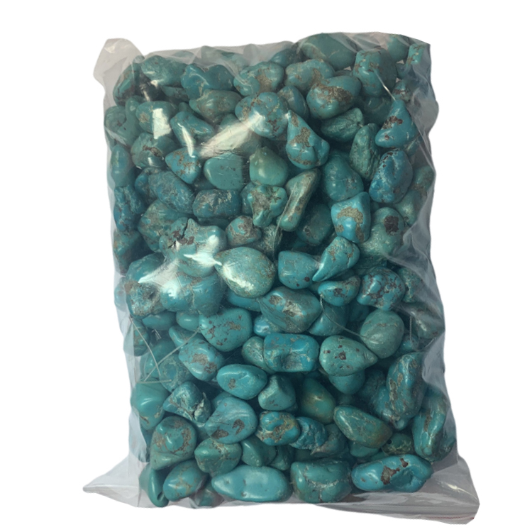 Açıq mavi təbii firuzəyi Nugget muncuqları 18