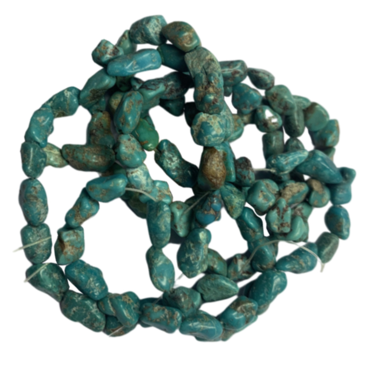 100% Natural Genuine Turquoise Green Blue Gemstone Pebble Block Chip Beads 18