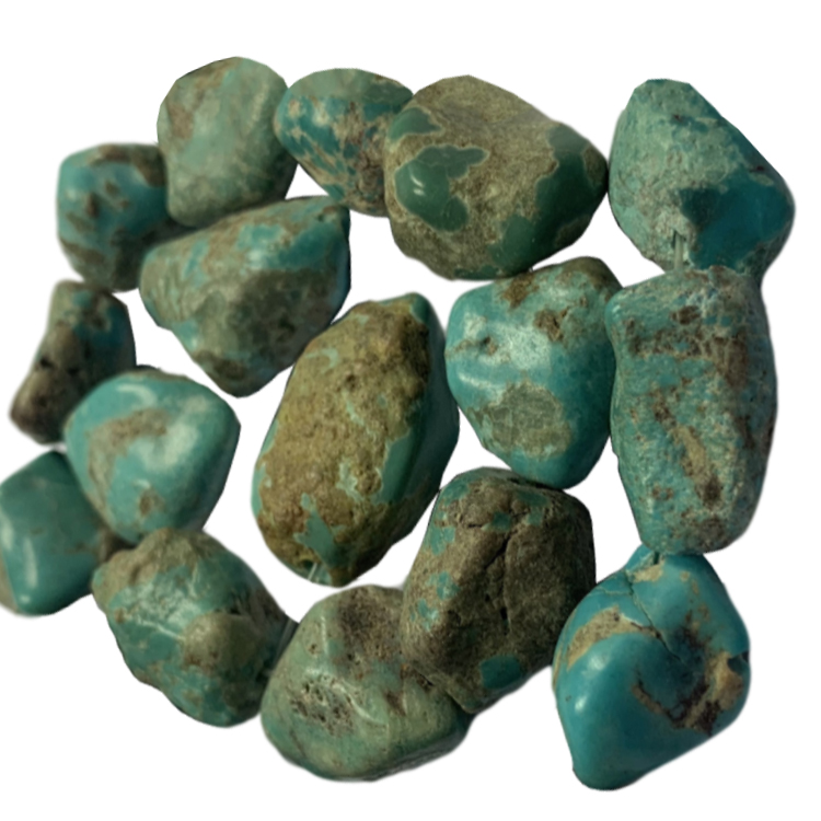 Təbii mavi naxışlı firuzəyi FreeForm, zərgərlik etmək üçün nugget gemstone muncuq boyunbağı 18