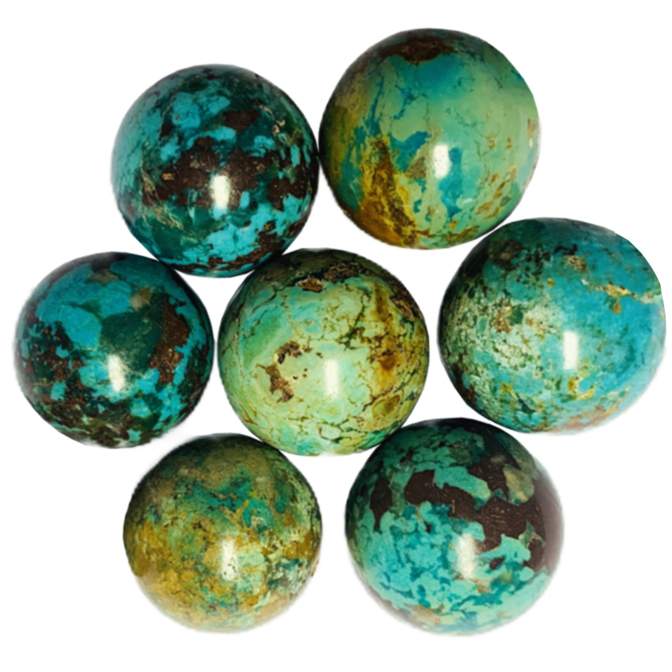 磨砂天然非洲綠松石圓珠 18