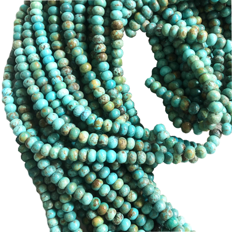 Стари гроздобер кинески природни тиркизни мониста од Хубеи 18