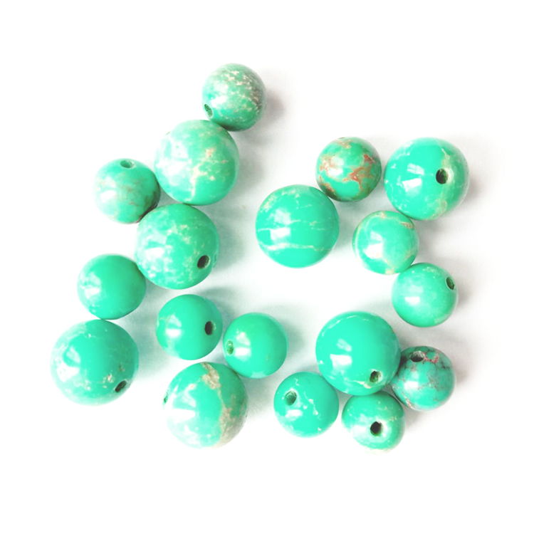 Akpụkpọ anụ dị nro nke Turquoise Smooth Round Gemstone Beads 18