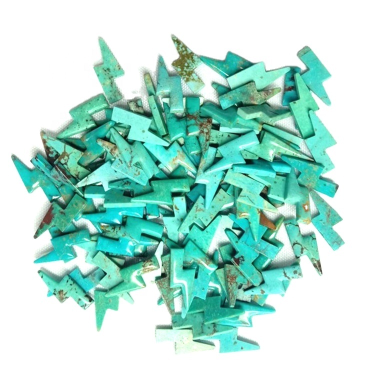 Ekike Turquoise na-egbu osisi cabochons maka ịchọ mma 15
