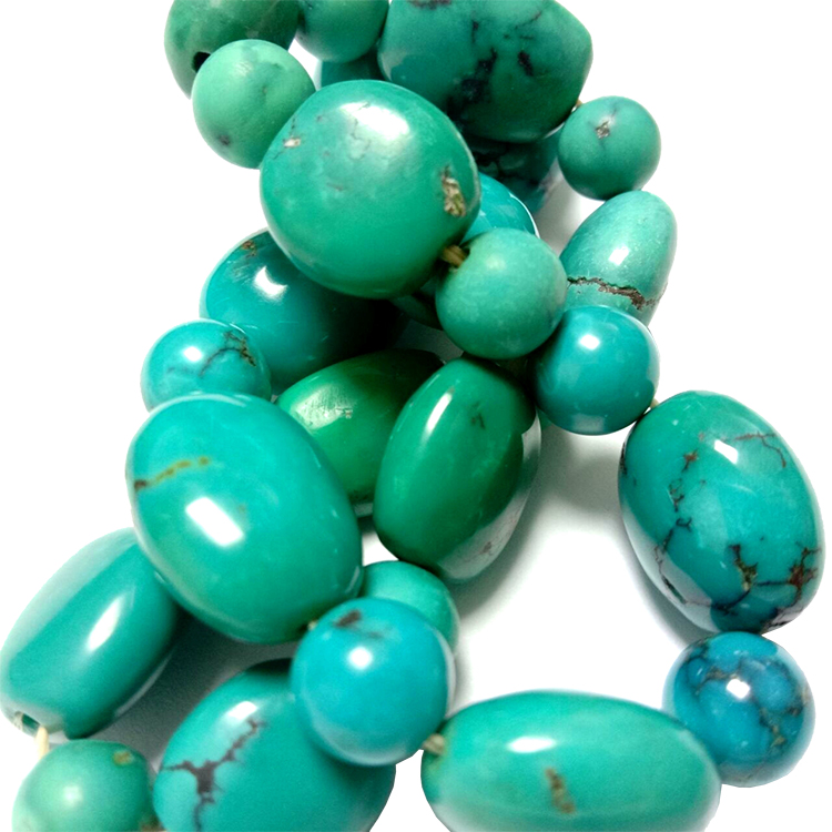 100% na mbụ turquoise nugget beads (nnukwu oghere) nha dị iche iche 18