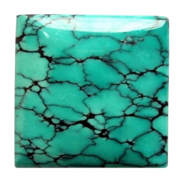 Tibetan Spiderweb ფირუზი Cushion Cabochon დიზაინერი Cabochon Gemstone სამკაულები 15