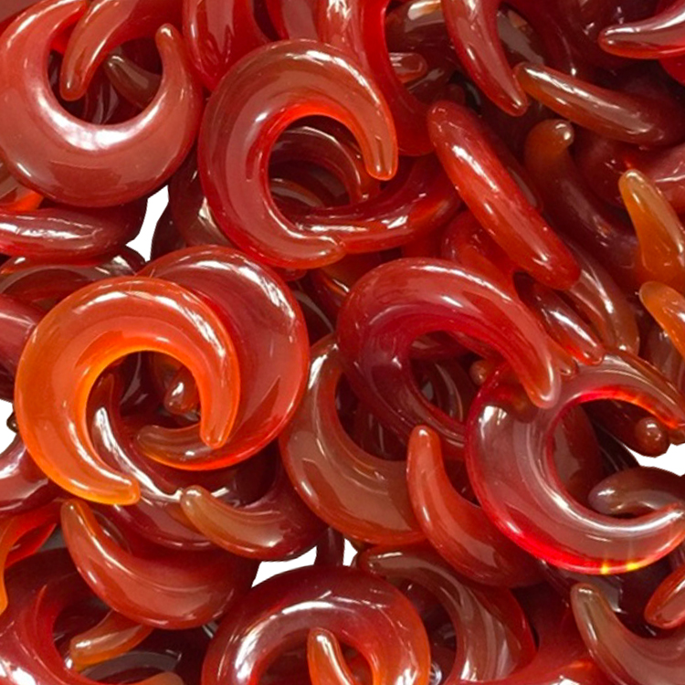 Red Agate Crecent Ọnwa Ọdịda Ungel na-adịghị aghọọ okwute diny 14