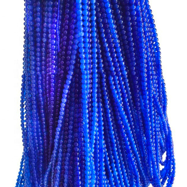 6mm 8mm 10mm 12mm ត្បូងកណ្ដៀងពណ៌ខៀវធម្មជាតិ ថាមពលត្បូងមរកត Spacer Round Beads for Handcraft Bracelets Necklace 14