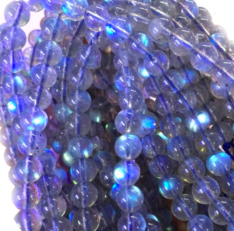 Bluear Labradorarite gburugburu beads na-acha anụnụ anụnụ na-acha anụnụ anụnụ 14