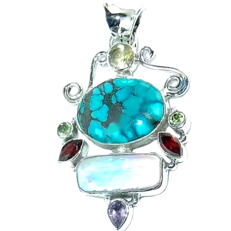 ຜ້າພັນຫົວຂອງເຄື່ອງປະດັບ turquules turquoise pendant sterling sort solor pendant pendant ປະສົມປະສານ turquoise pendant 15
