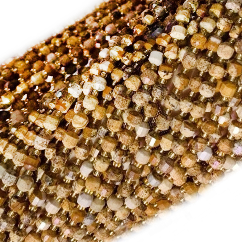 ត្បូងពេជ្រពណ៌ត្នោតពណ៌លឿងពាក់កណ្តាលជីមស្តូន 14