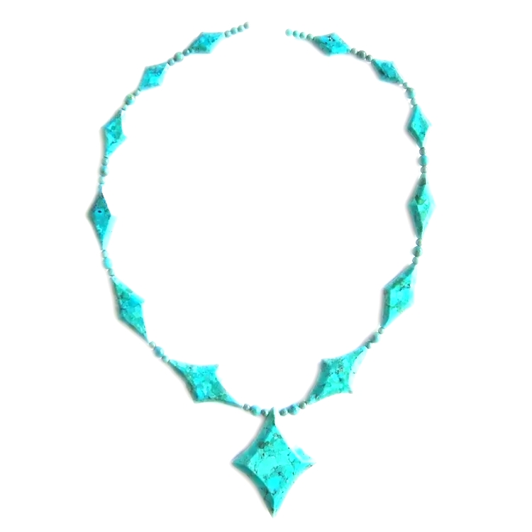 Mtindo Mpya Kingman Turquoise Mkufu Jewelry. 15