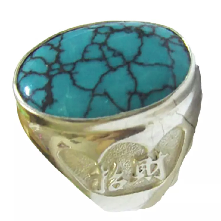 Turquoise Rose Ring Jewellery Kisasa Signoise pete ndogo turquoise fedha pete 15