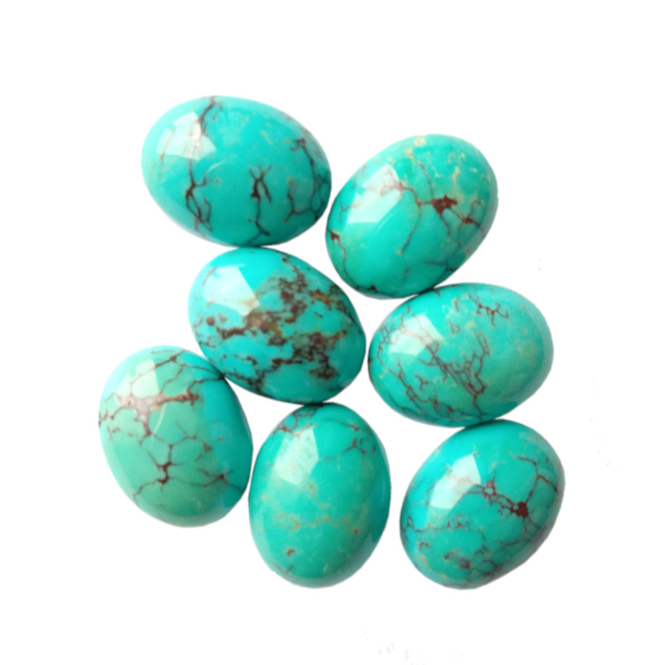 Turkise cabochons Naturlig tibetansk turkis rund edelsten Cabochon kalibrerte grønne turkise drosjer 15