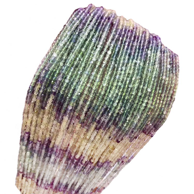 Náttúrulegar flúrítperlur boraðar sléttar kringlóttar perlur multi flourite Heishi kringlóttar perlur 14