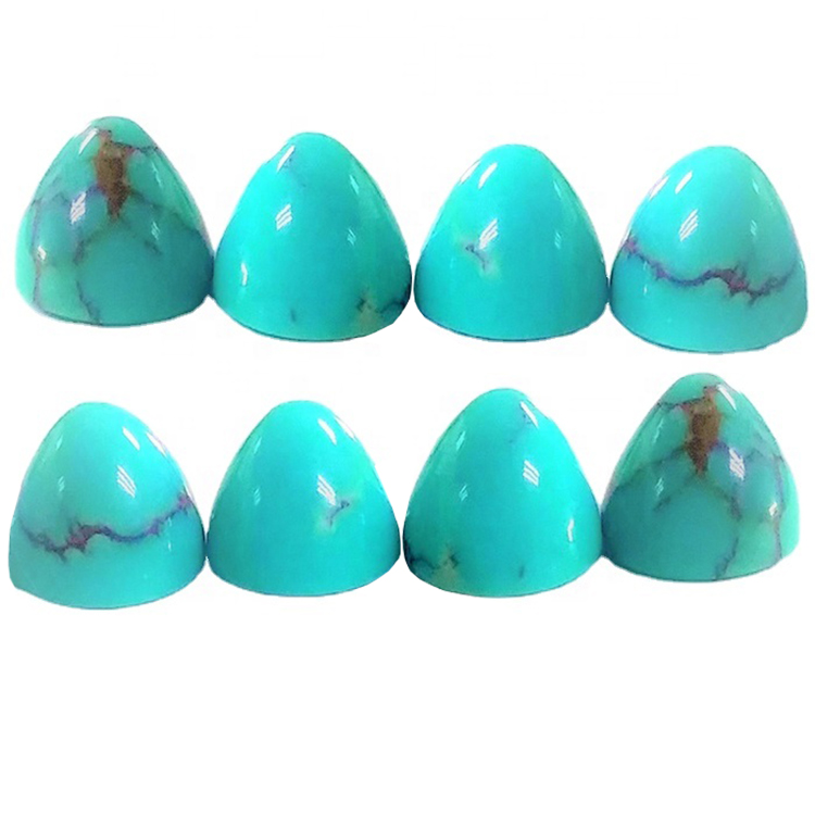 Təbii Tibet firuzəyi güllə hamar cabochon zərif yüksək keyfiyyətli dərəcədə firuzəyi zərgərlik etmək üçün boş gemstone 18