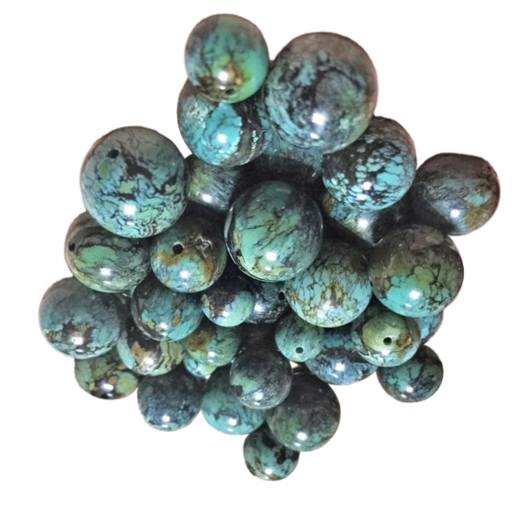 natural rough gemstone Turquoise round beads High Quality Turquoise Smooth Beads 18