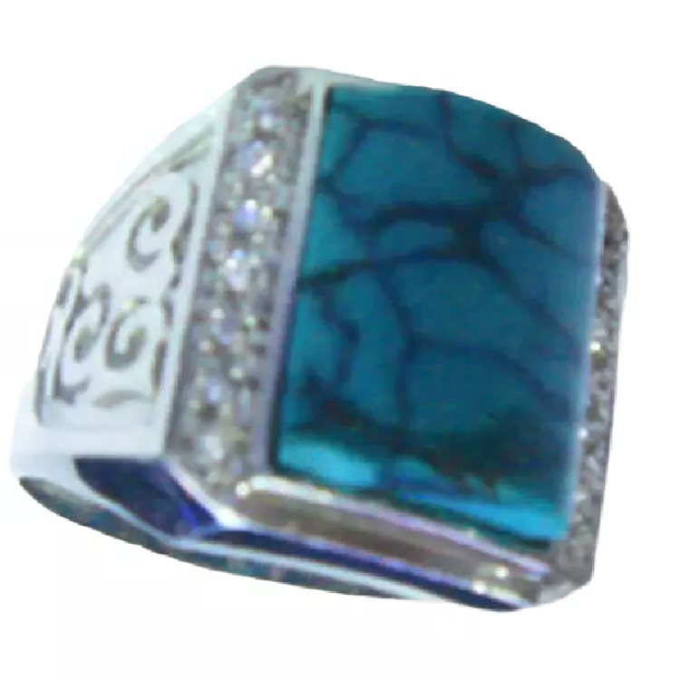 Diamond and turquoise wedding ring 15