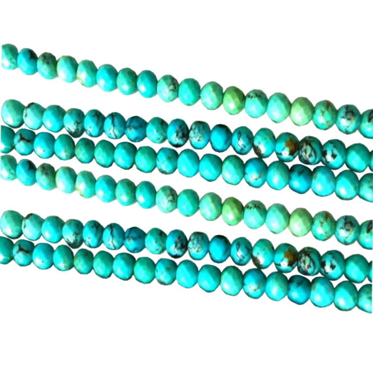 faceted rock turquoise beads Faceted Turquoise Bead Natural Turquoise Bead Strands Faceted Round 18