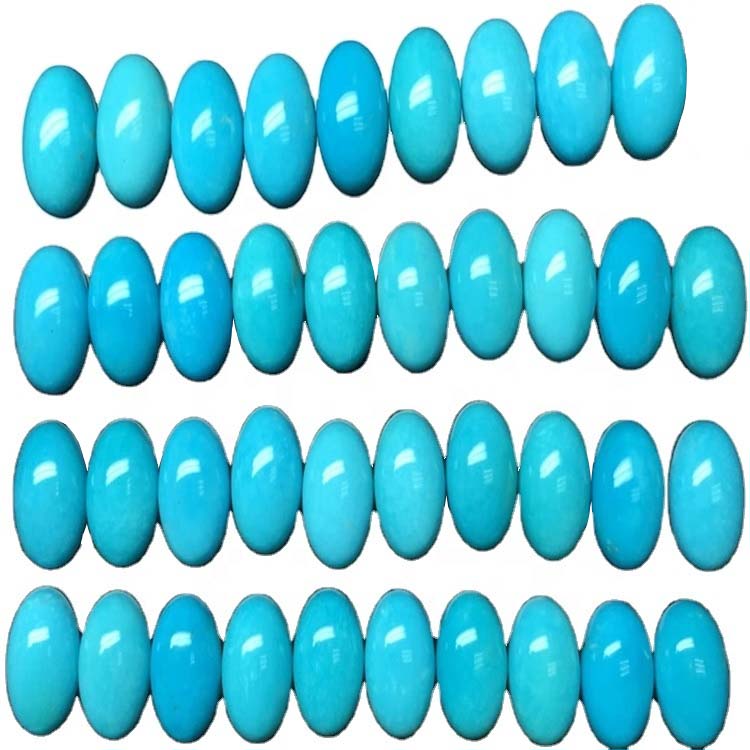 6x4mm Turquoise Cabochon овален скапоцен камен за спиење 15