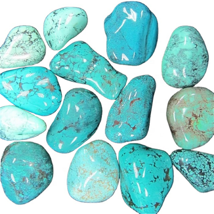 Firuzəyi zərgərlik naxışlı muncuq və daş təbii firuzəyi muncuq nugget daşları 18