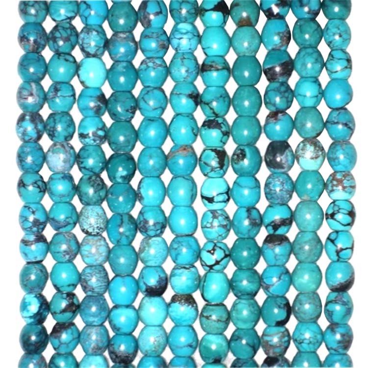 High-Quality Natural Turquoise Round Beads 18