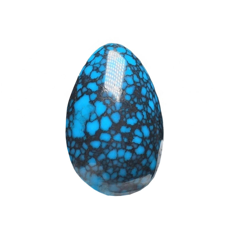 Grosir batu telur semi mulus manik-manik telur turquoise alami 18