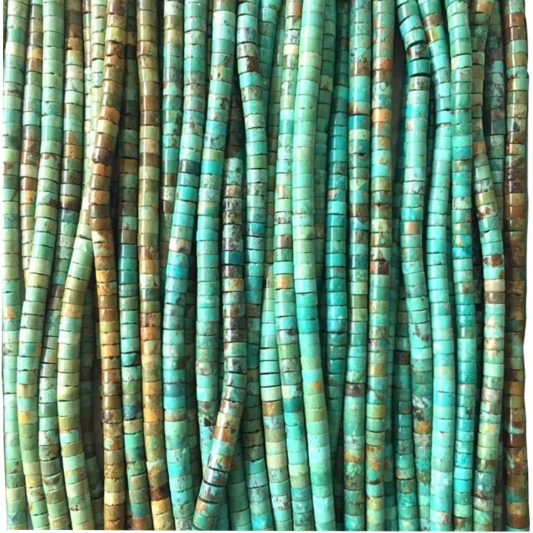 Təbii firuzəyi Heishi muncuqları Strands firuzəyi Heaşhi forma muncuqları Gemstone Boş muncuqları 18