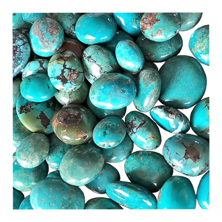 hỗn hợp chất lượng rẻ hơn giá bán buôn hạt hình bầu dục ngọc lam tự nhiên 18