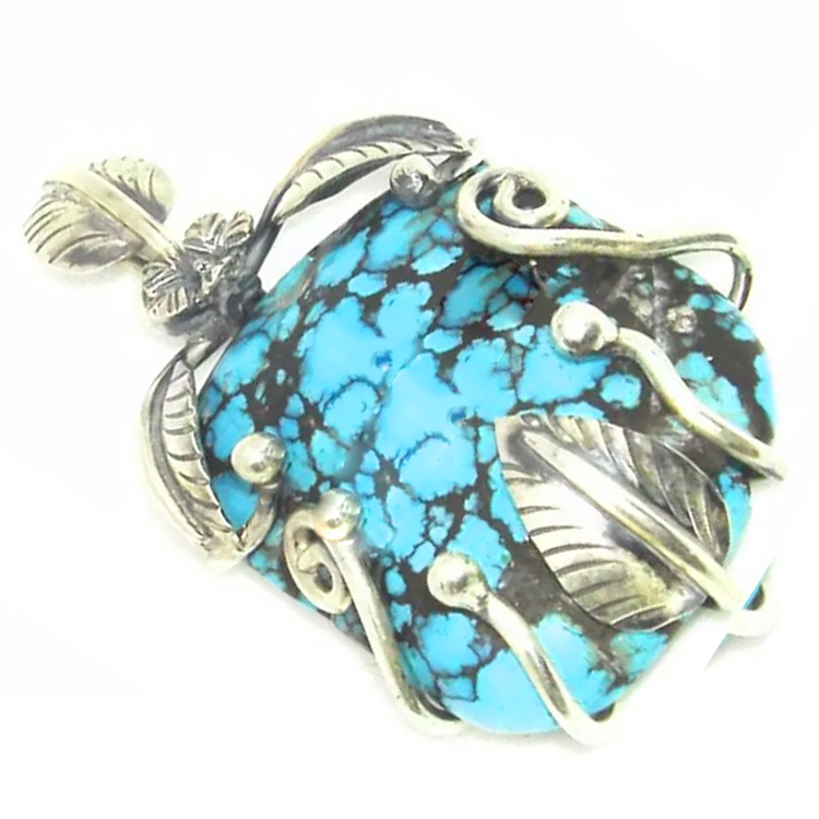 Natuurlike Arizona turkoois hangertjie 925 sterling silwer juweliersware Slaapskoon turkoois handgemaakte Arizona 15