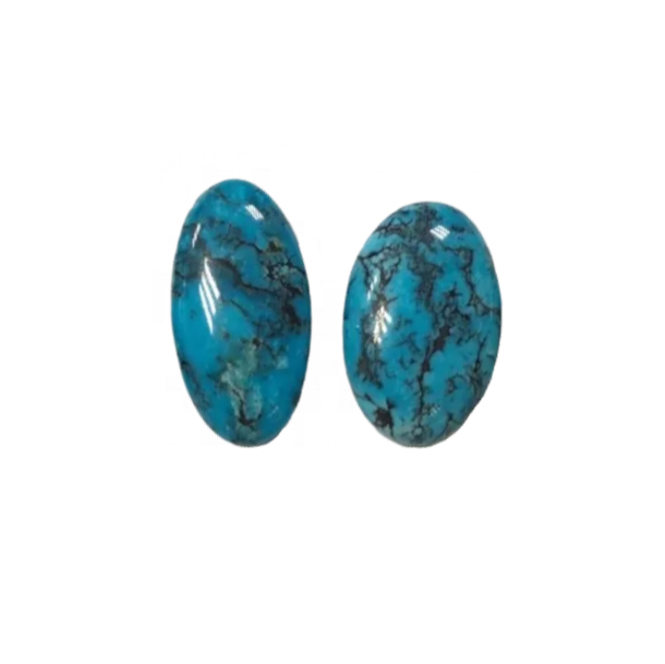 נאַטירלעך טערקווויז קאַבאָטשאָן קאַלאַברייטיד פלאַך צוריק אָוואַל דזשעמסטאָון 15